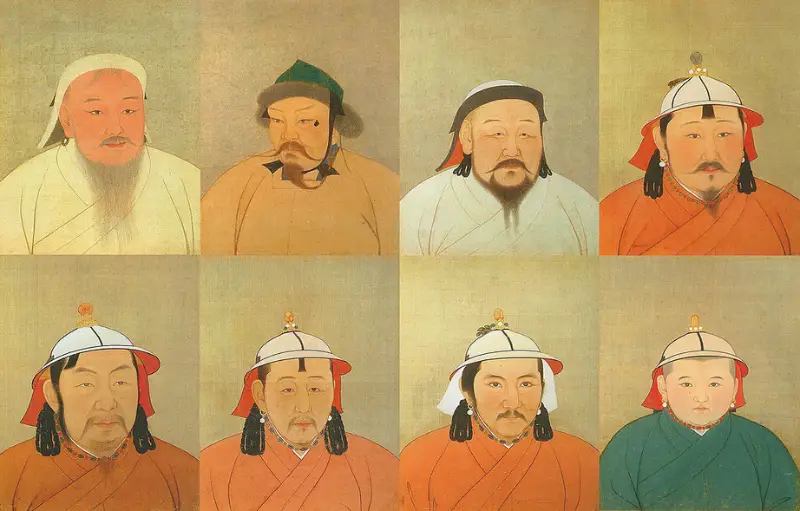 Eight of The fifteen Great Khagans of the Mongolian Empire