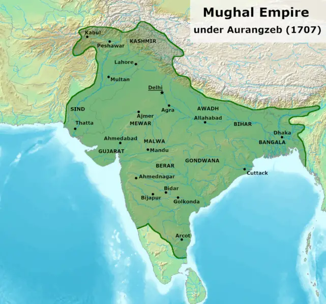 Mughal Empire in 1707 AD